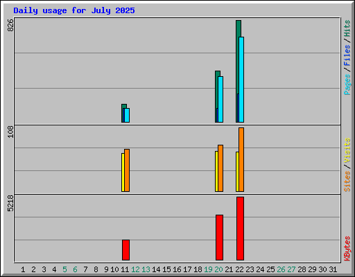 Daily usage for July 2025