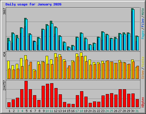 Daily usage for January 2026