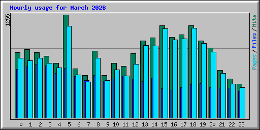 Hourly usage for March 2026